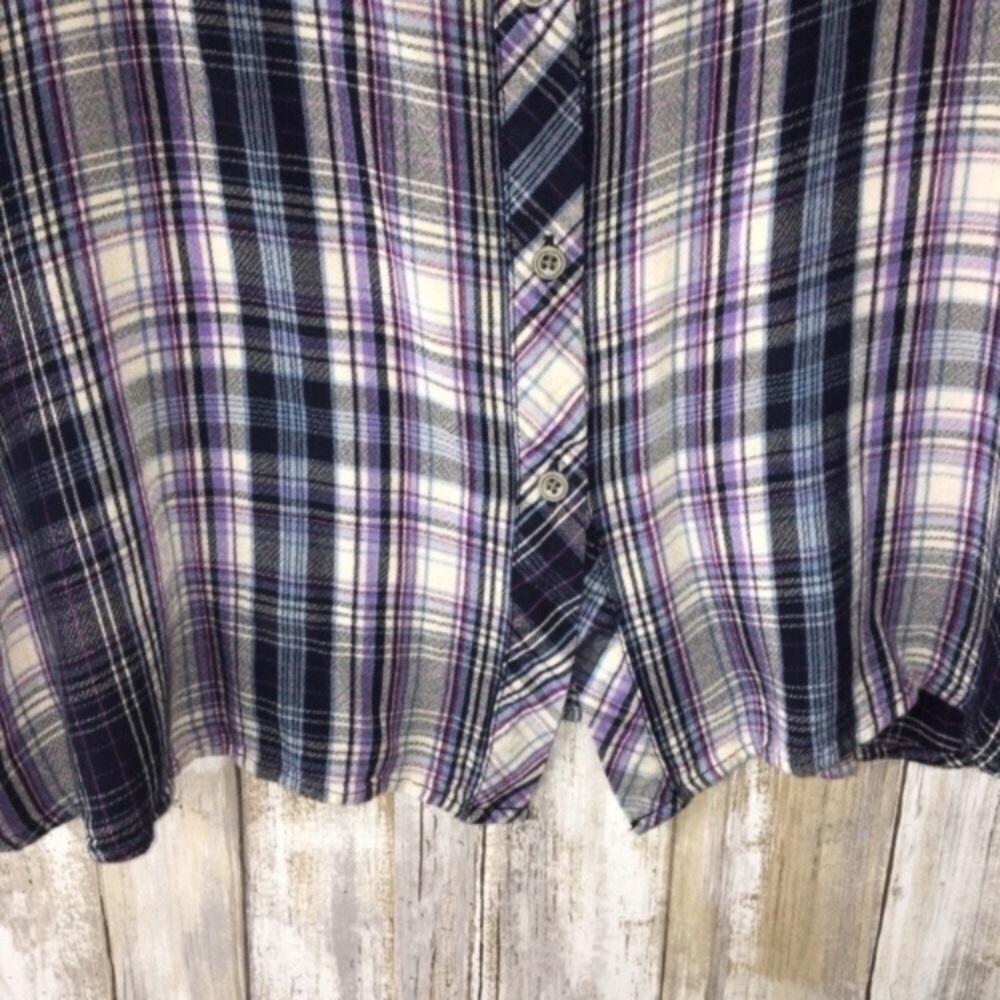 J. Jill Purple Plaid Button Down - Picture 2 of 5